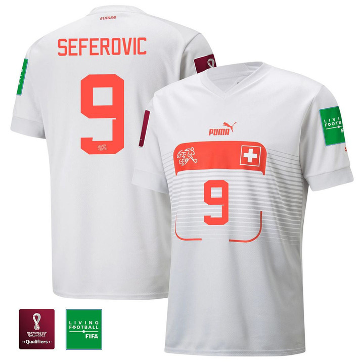 Switzerland National Team FIFA World Cup Qatar 2022 Patch Haris Seferovic #9 Away Men Jersey