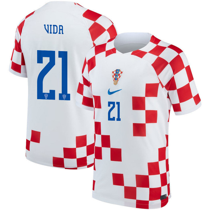 Domagoj Vida #21 Croatia National Team 2022-23 Qatar World Cup- Home Men Jersey
