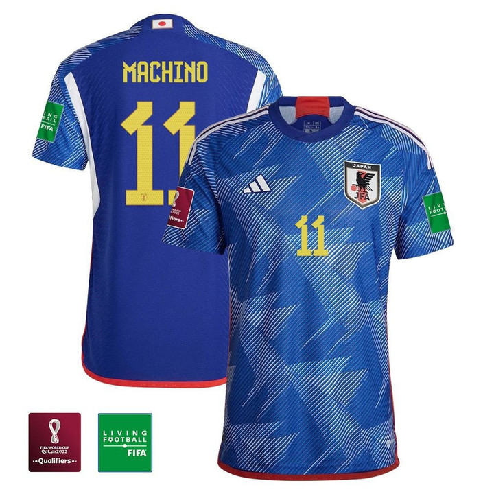 Japan National Team FIFA World Cup Qatar 2022 Patch Shūto Machino #11 Home Men Jersey