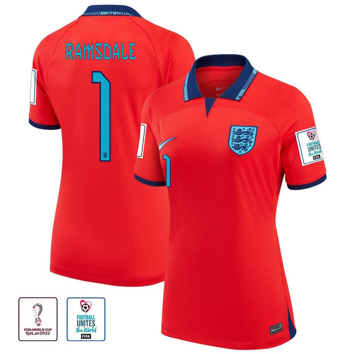 England National Team FIFA World Cup Qatar 2022 Patch Aaron Ramsdale #1 Away Women Jersey