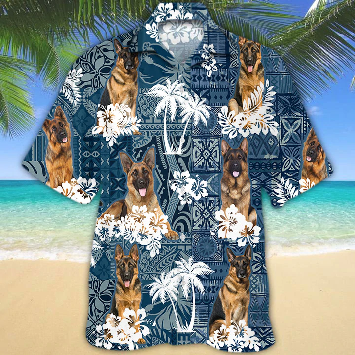 German Shepherd 3 Hawaiian Shirt