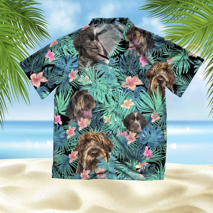 Wirehaired Pointing Griffon - Summer Leaves - Hawaiian Shirt