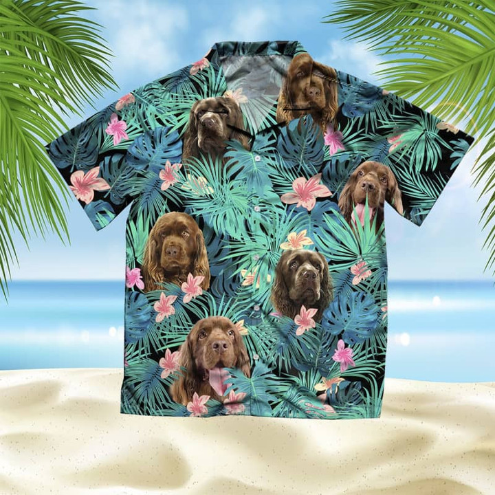 Sussex Spaniel - Summer Leaves - Hawaiian Shirt