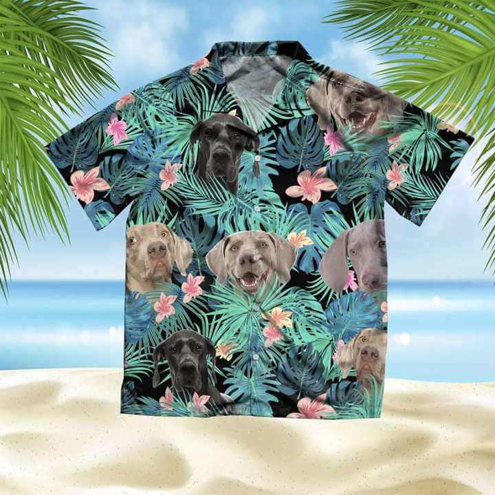 WEIMARANER - Summer Leaves - Hawaiian Shirt