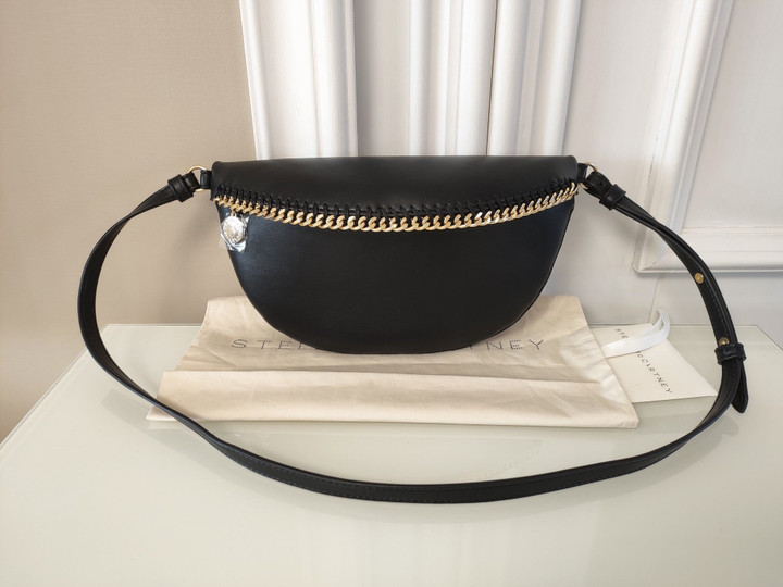 Stella McCartney Chest Bag Leather In Black Gold Hardware
