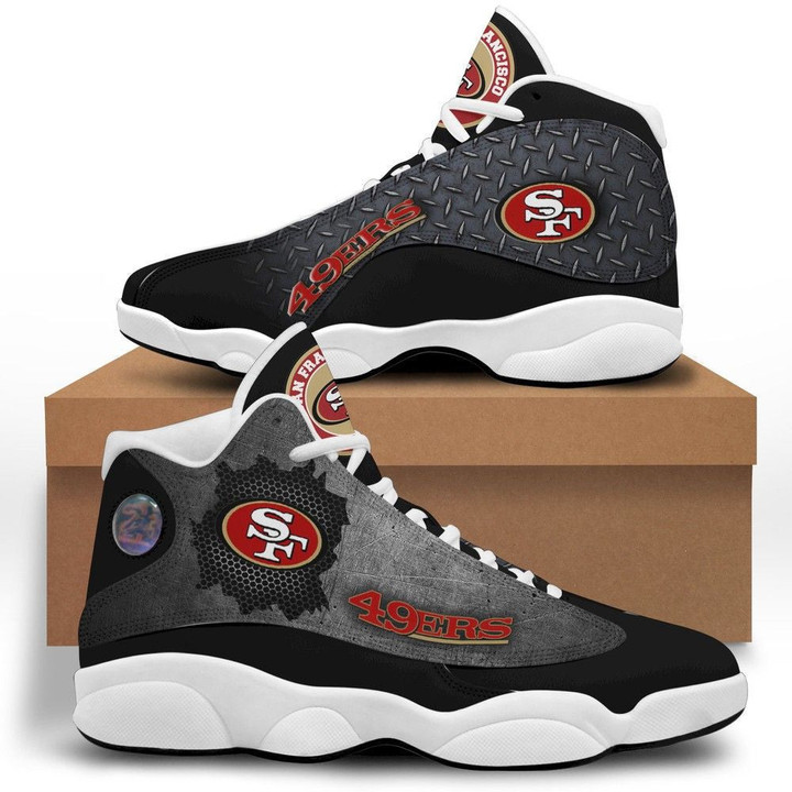 SF 49er Logo Pattern Custom Name Air Jordan 13 Shoes Sneakers