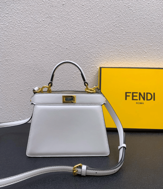 Fendi Peekaboo ISeeU Petite Bag Leather In White
