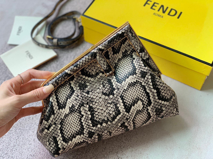 Fendi First Small Bag In Python Leather