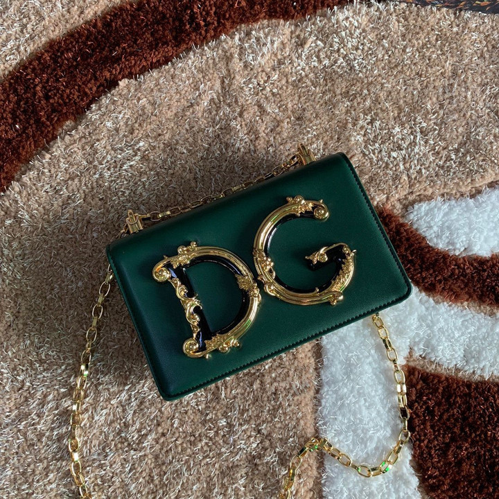 Dolce & Gabbana DG Girls Shoulder Bag Leather In Green