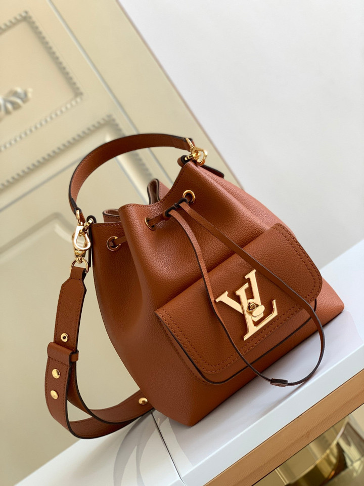Louis Vuitton Lockme Bucket Bag In Brown