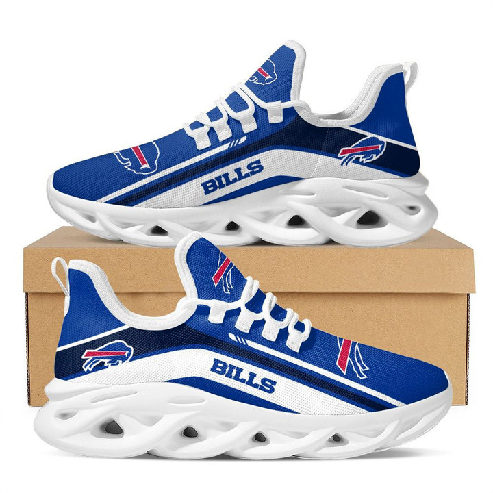 Buff. Bill Logo Pattern 3D Max Soul Sneaker Shoes In White And Blue