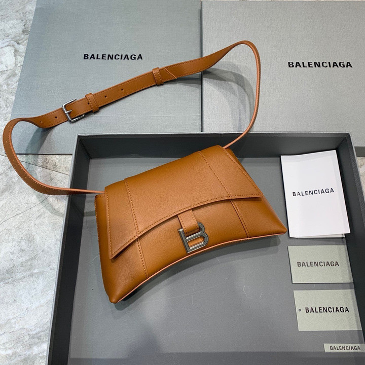 Balenciaga Downtown XS Shoulder Bag Smooth Leather In Camel