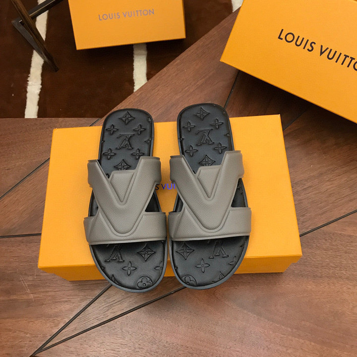 Louis Vuitton LV Oasis Mule Sandal In Black/Grey, Men