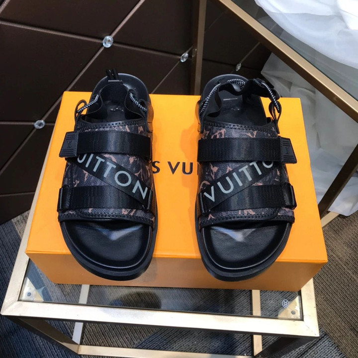 Louis Vuitton Honolulu Sandal In Black And Coral
