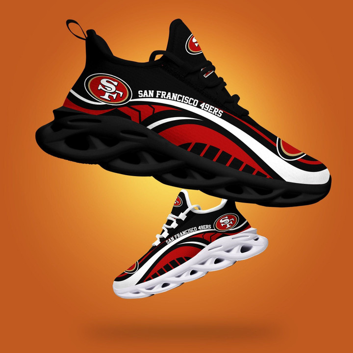 SF 49er Logo Curve Line Pattern 3D Max Soul Sneaker Shoes