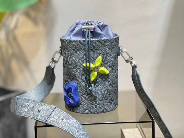 Louis Vuitton Chalk Pouch Nano Bag Taurillon Leather In Granite Gray