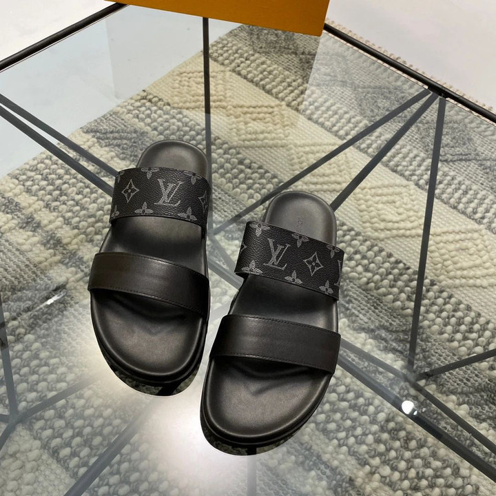 Louis Vuitton Black Monogram Eclipse Sandals