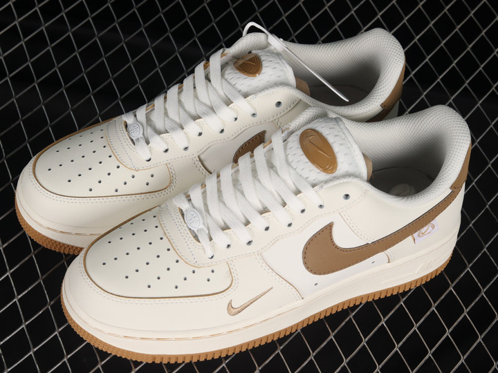 Nike Air Force 1 07 Low Mocha Brown Cream White Shoes Sneakers