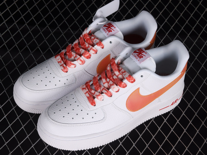 Nike Air Force 1 Low Jumbo Orange Swoosh Shoes Sneakers