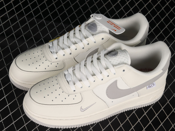 Nike Air Force 1 '07 Low Silver Snow Rice White Grey Shoes Sneakers