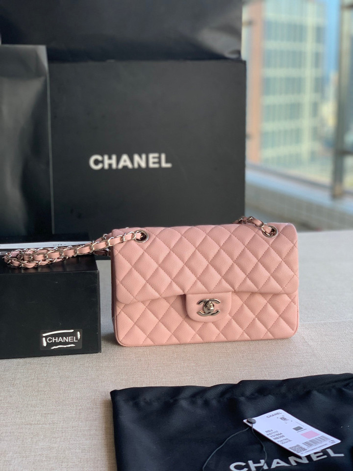 Chanel Classic Handbag In Coral Pink