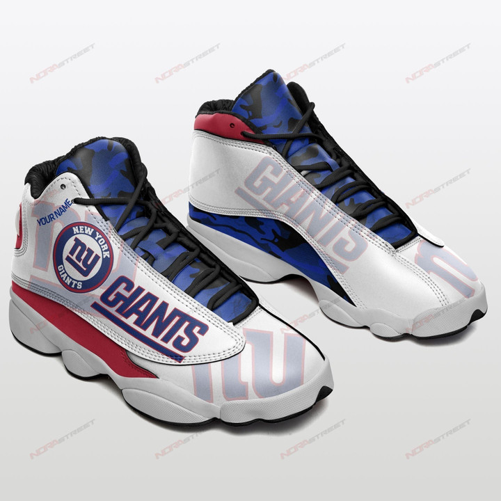 NY Giant Air Jordan 13 3D Sneakers Shoes In Blue Red White