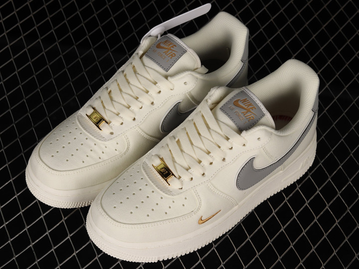 Nike Air Force 1 07 Low Beige Grey Gold Shoes Sneakers