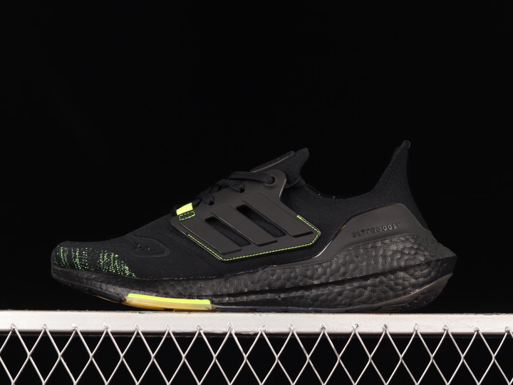 Adidas Ultraboost 22 Core Black / Solar Yellow Shoes Sneakers, Men