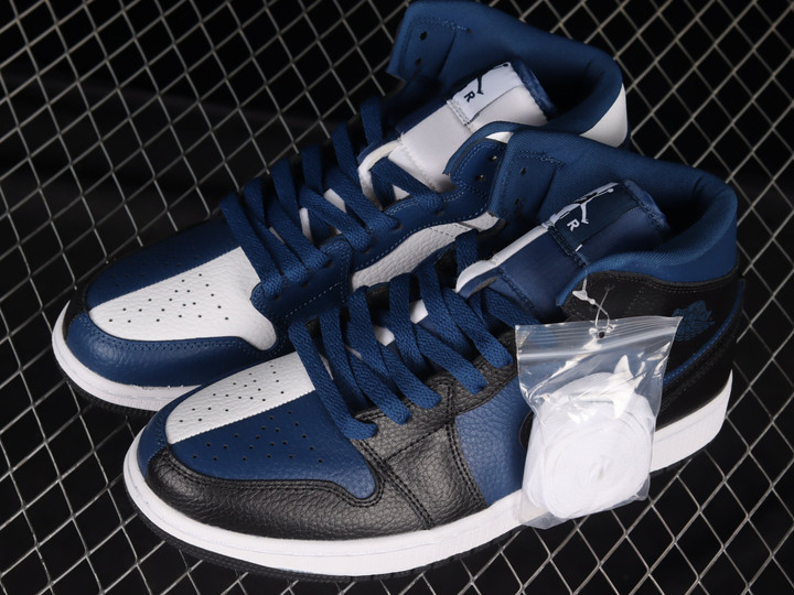 Nike Air Jordan 1 Mid Split French Blue Shoes Sneakers, Women