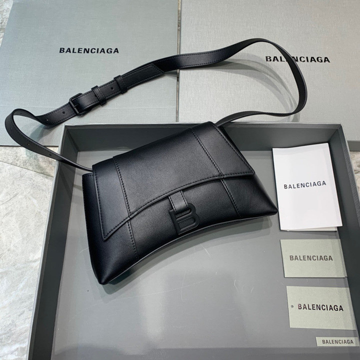 Balenciaga Downtown XS Shoulder Bag Smooth Leather And Hardware In Black