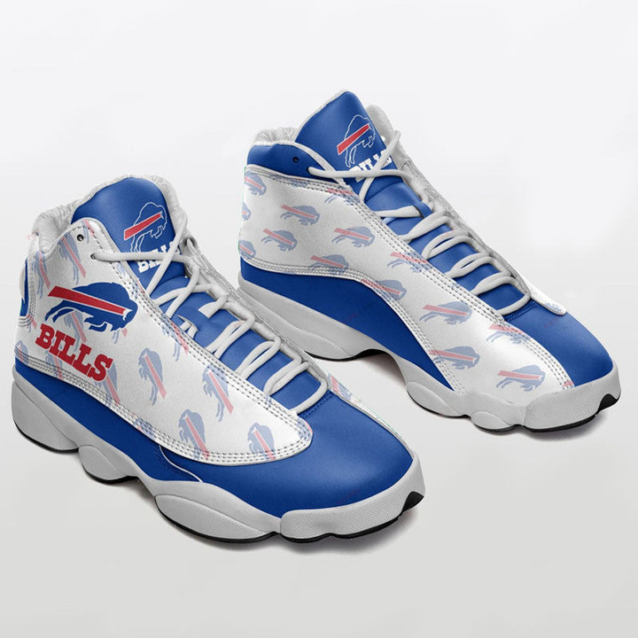 B. Bill Football Team Air Jordan 13 Sneakers Shoes In White Blue