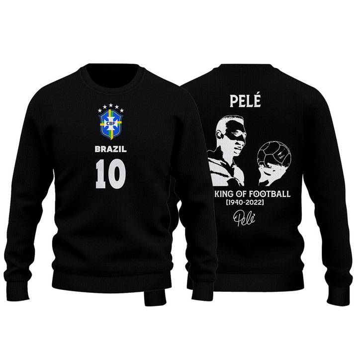 Pelé 10 RIP Forever A Legend Black Sweater