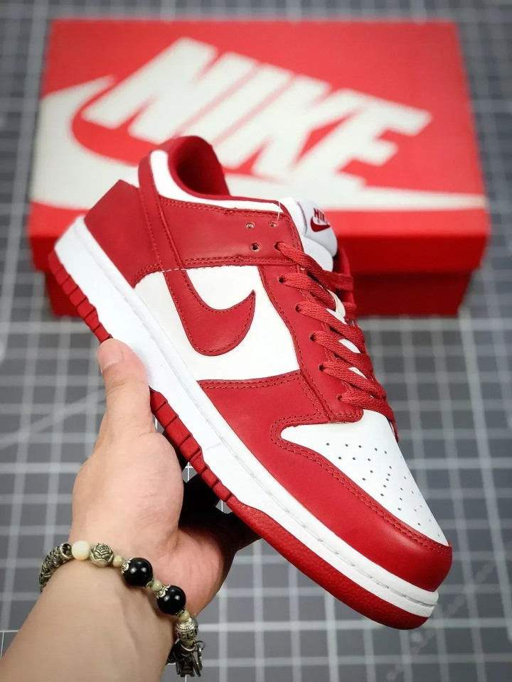 Nike Dunk Low St.jhons White And Red Sneakers Shoes