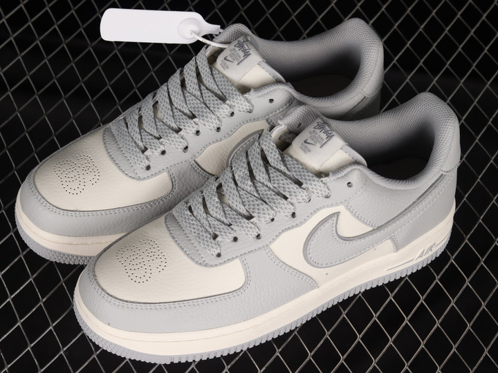 Nike Air Force 1 07 Low Light Grey Rice White Shoes Sneakers
