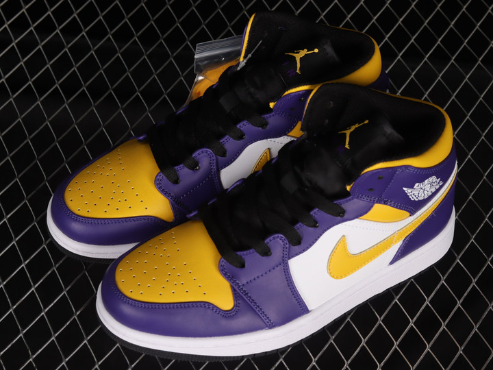 Nike Air Jordan 1 Mid Lakers Shoes Sneakers