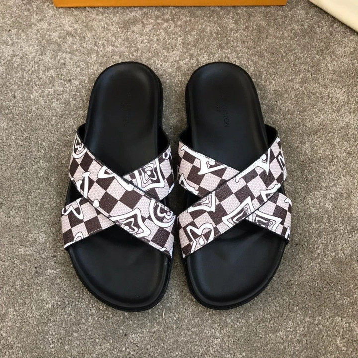Louis Vuitton Crossover Cross Strap Slides In White
