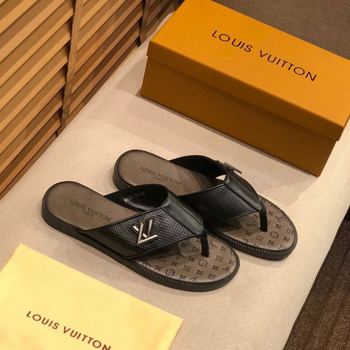 Louis Vuitton Mirabeau Thong Sandals In Black And Brown