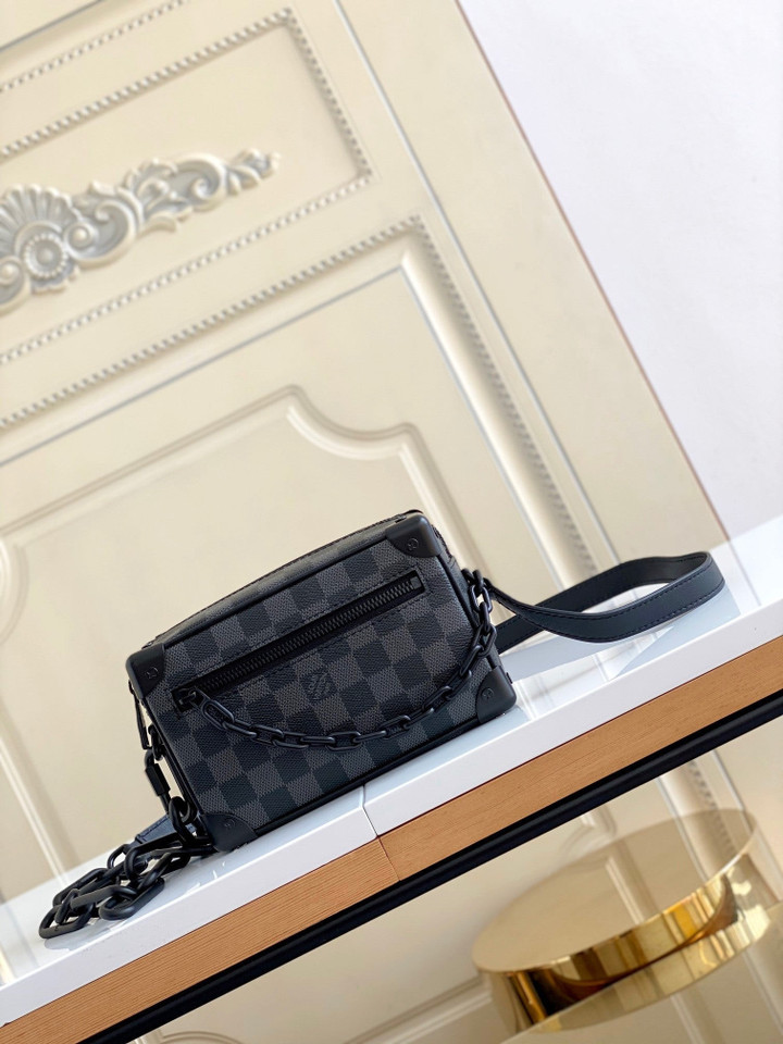 Louis Vuitton Soft Trunk Mini Bag Damier Ebene Pattern In Black