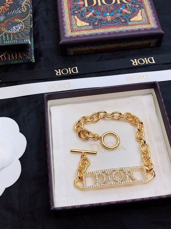 Dior Revolution Bracelet Gold Finish Metal And Silver Tone Crystal