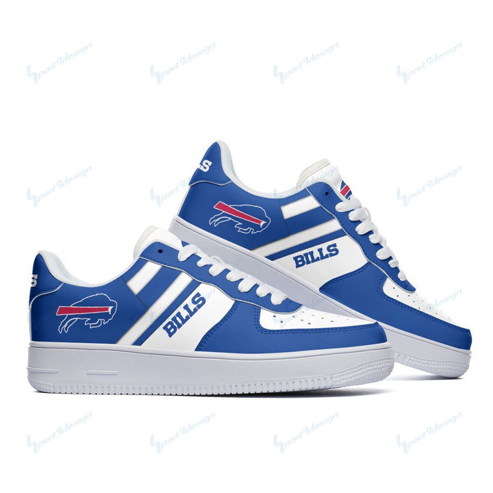 Buff. Bill Logo Pattern Air Force 1 Printed Shoes In Blue