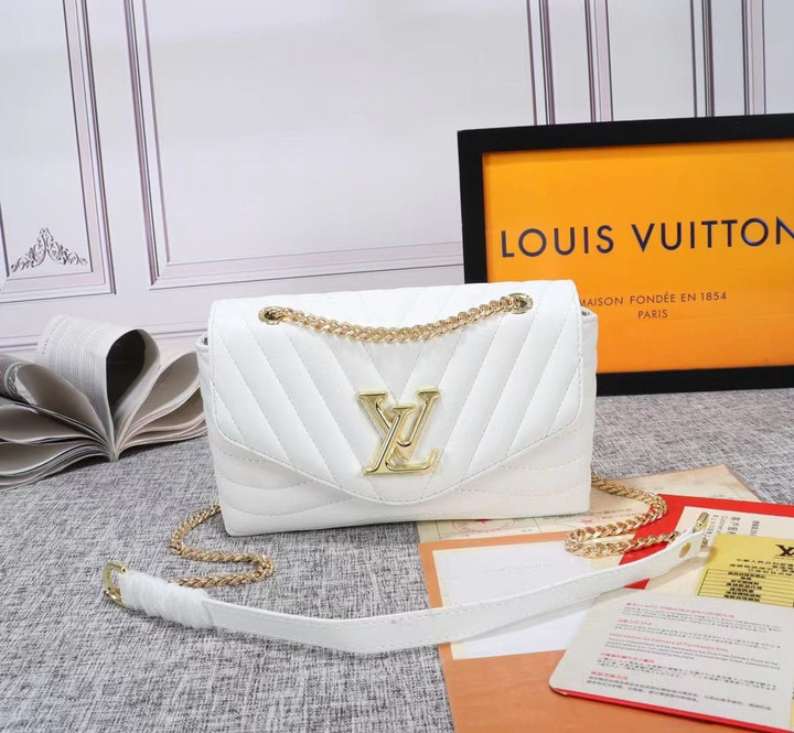 Louis Vuitton Wave PM Chain Bag Leather In White