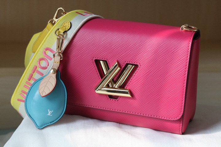 Louis Vuitton Twist MM Bag With Lemon-Shaped Charm Leather In Pink