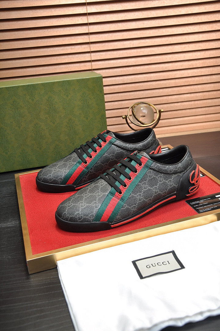 Gucci GG Monogram Low 'Black/Beige' Shoes Sneakers, Men