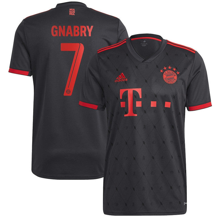 Serge Gnabry #7 Bayern Munich 2022/23 Third Player Jersey - Charcoal