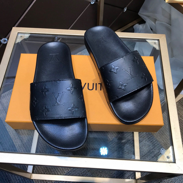 Louis Vuitton Rubber Slide Sandal In Black