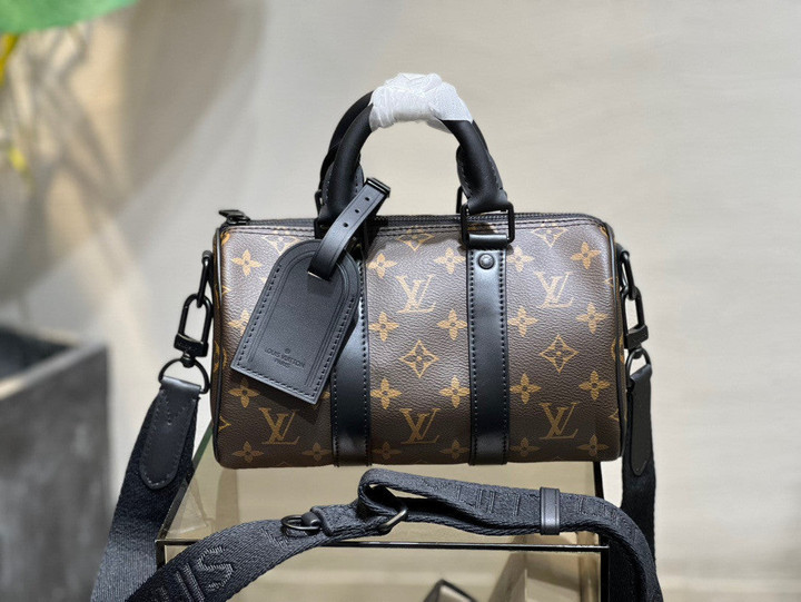 Louis Vuitton Keepall Bandoulière 25 Bag Monogram Canvas Leather In Brown And Black