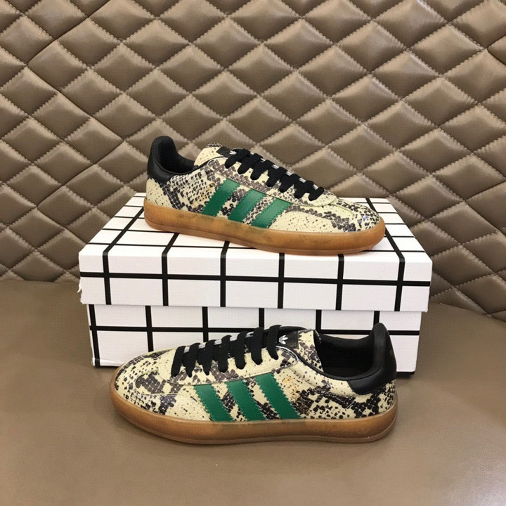 Adidas x Gucci Men's Gazelle Sneakers Light Beige