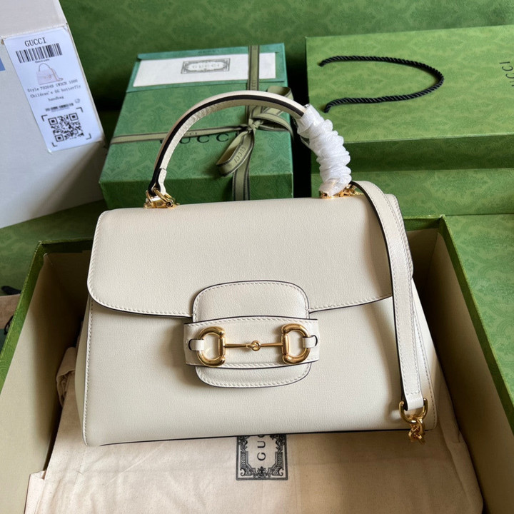 Gucci Horsebit 1955 Medium Bag In White Leather