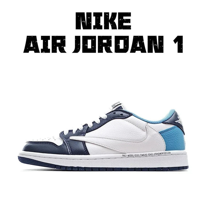 Nike Air Jordan 1 Low Ts Cactus Jack White Blue Sneakers Shoes