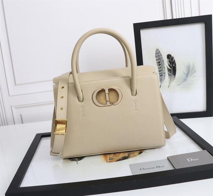 Dior St Honore Tote Bag Grained Calfskin In Cream